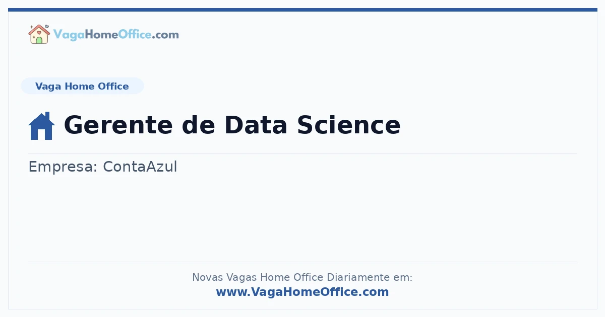 Vaga Home Office: Gerente de Data Science | Quero Home