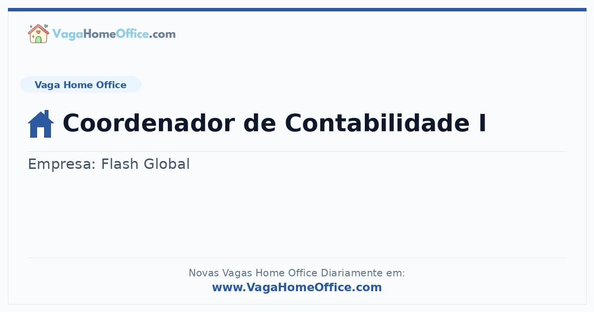 Coordenador de Contabilidade I