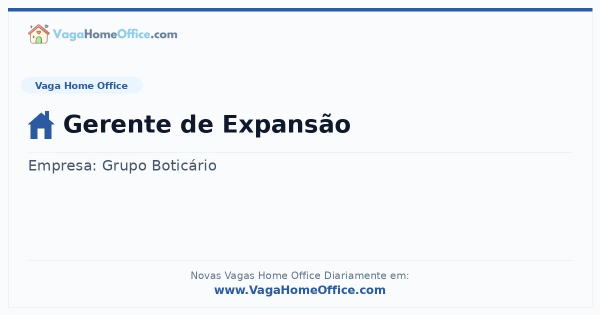 Gerente de Expansão
