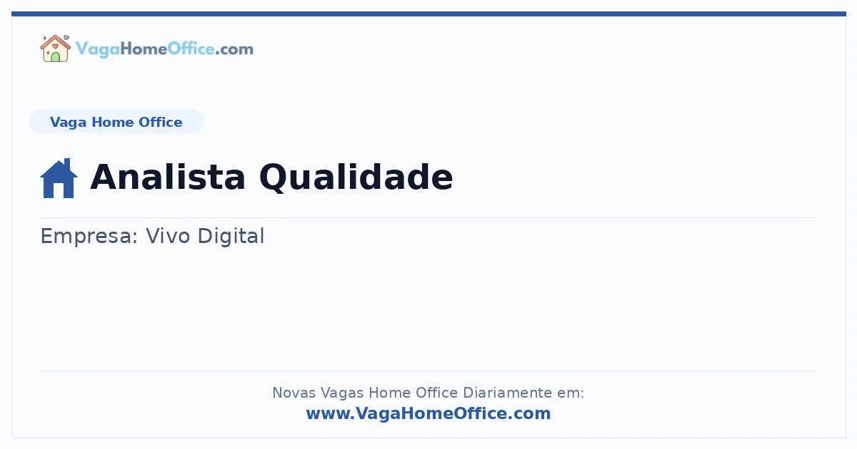 Analista Qualidade