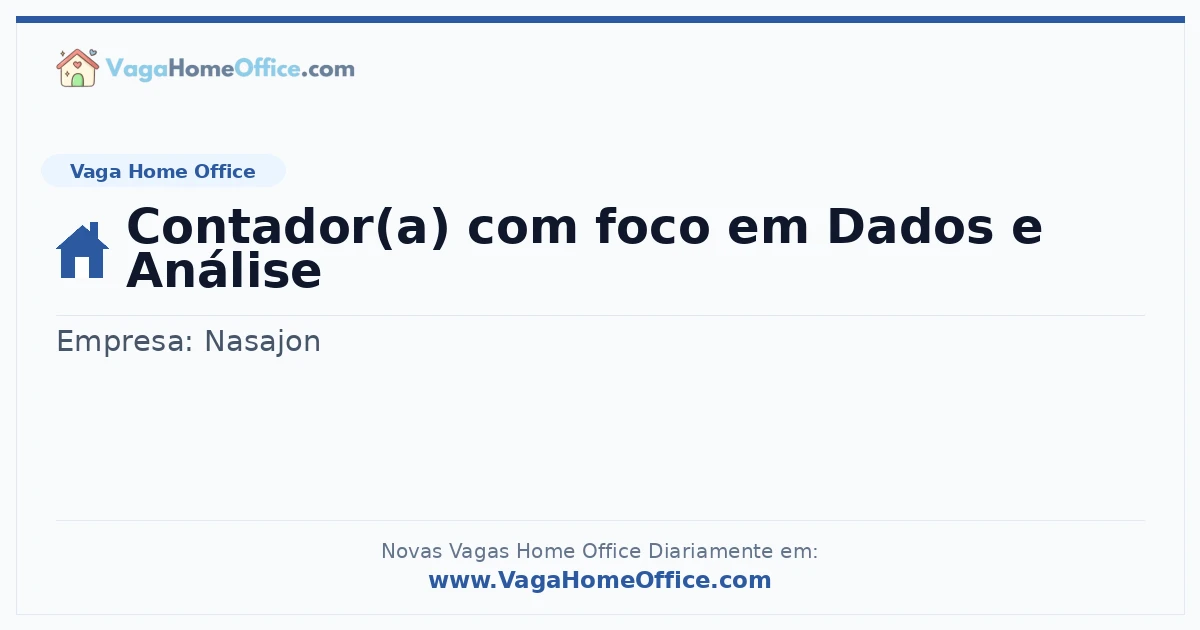Contador(a) com foco em Dados e Análise