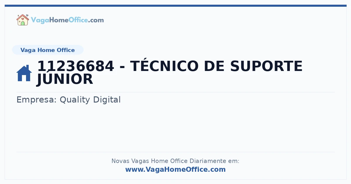 11236684 - TÉCNICO DE SUPORTE JÚNIOR