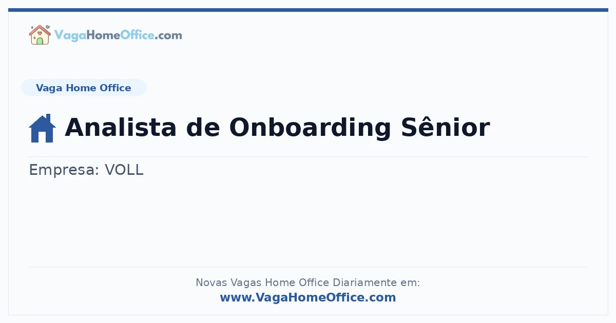 Analista de Onboarding Sênior