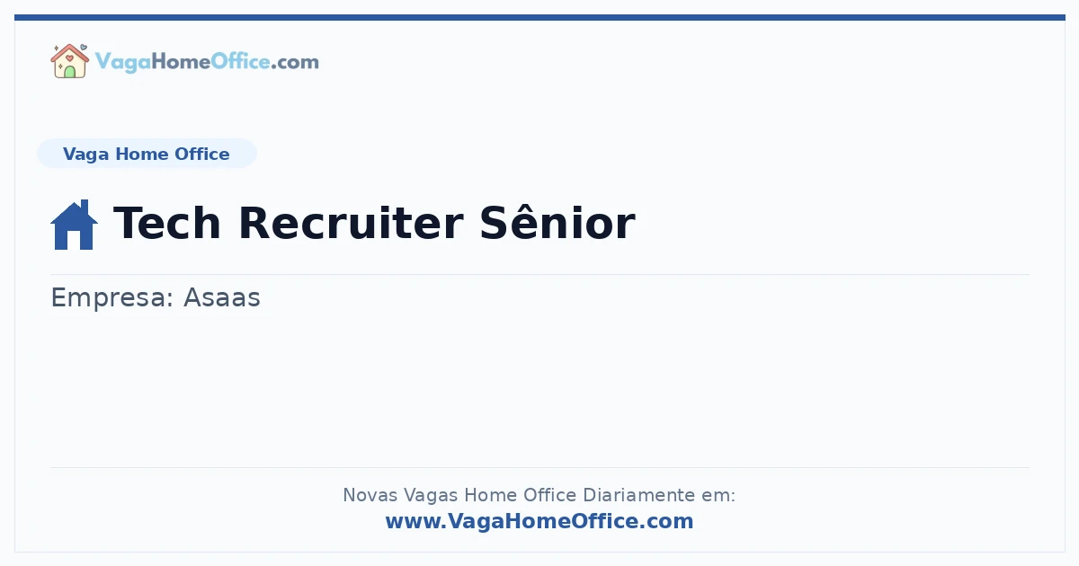 Tech Recruiter Sênior