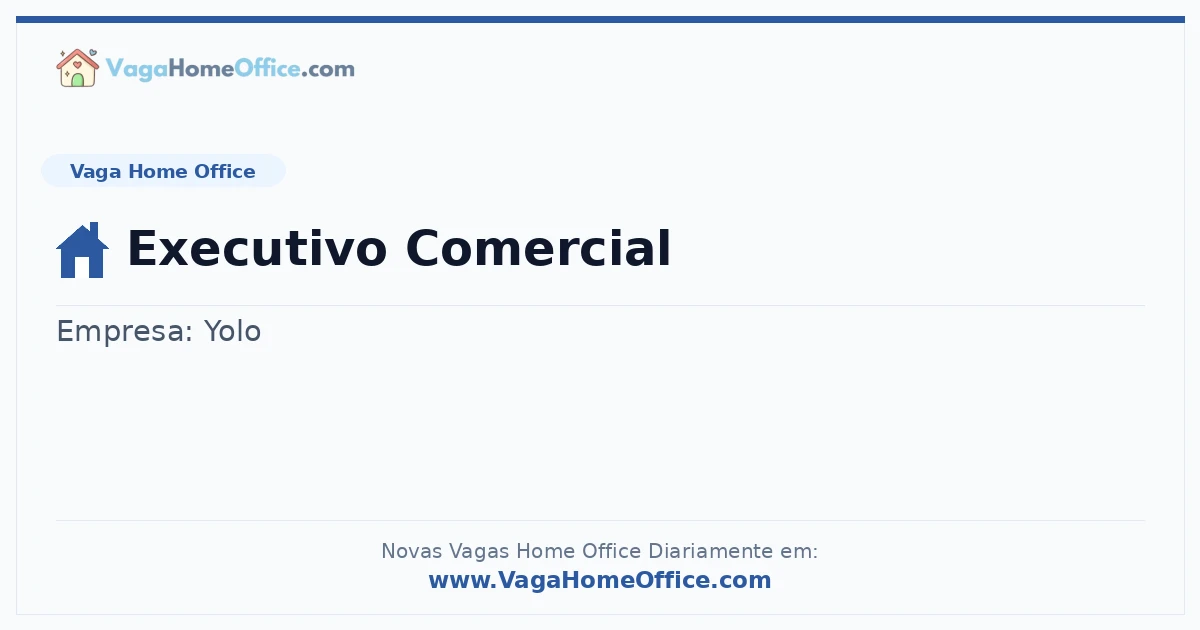 Vaga Home Office: Executivo Comercial | Quero Home