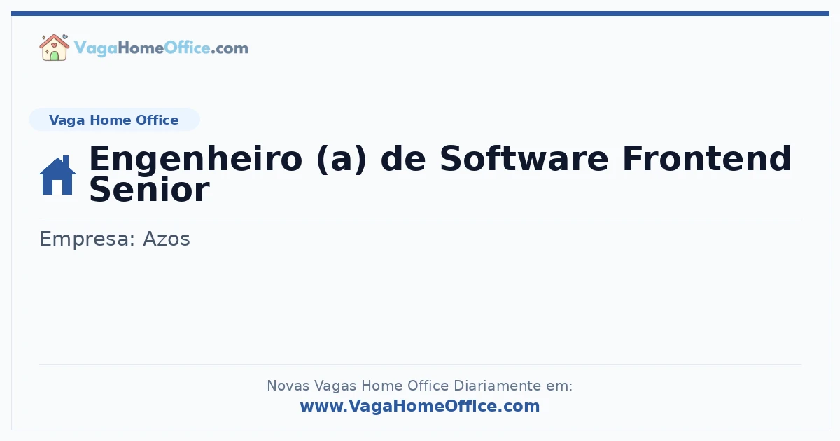 Vaga Home Office: Engenheiro (a) de Software Frontend Senior | Quero Home