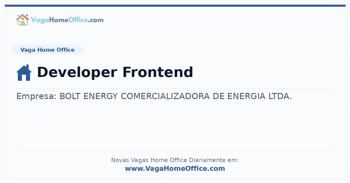 Vaga Home Office: Developer Frontend | Quero Home