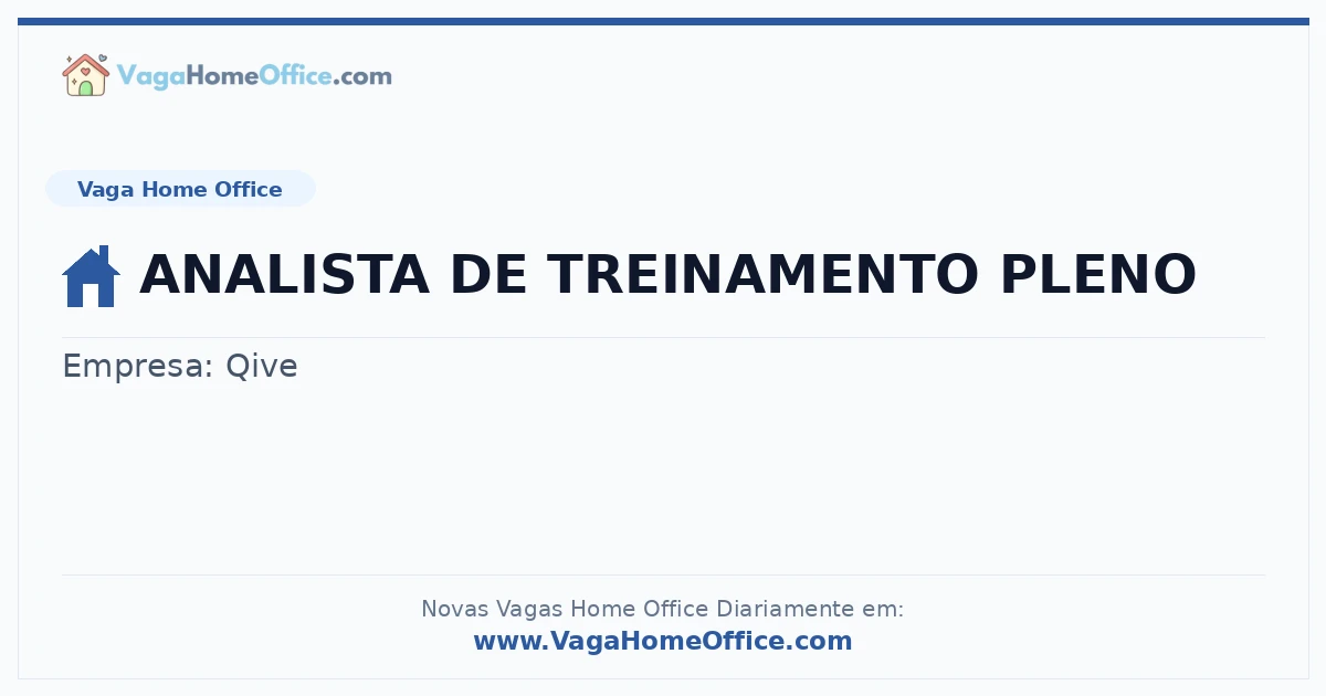 Vaga Home Office: ANALISTA DE TREINAMENTO PLENO | Quero Home