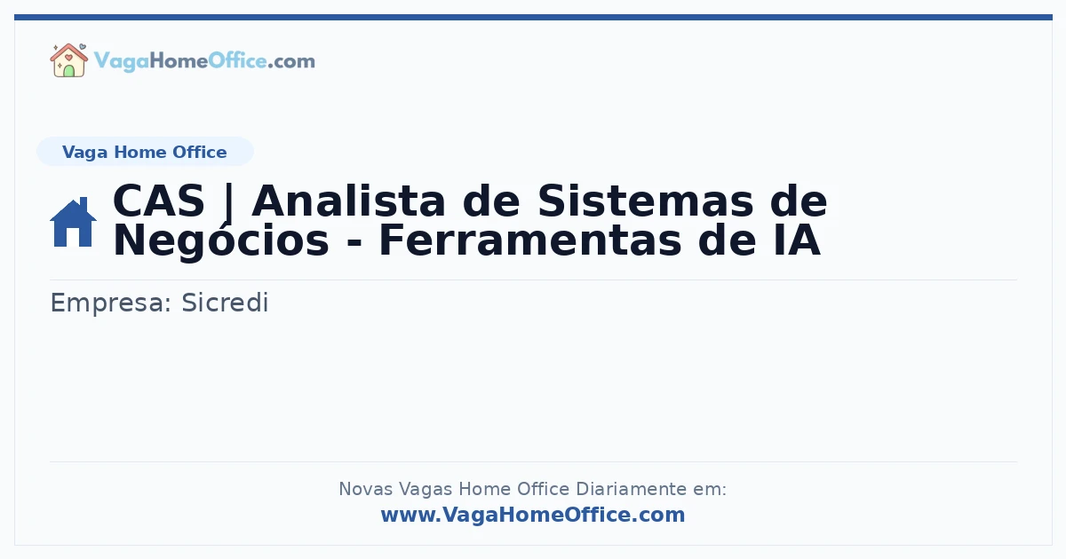 CAS | Analista de Sistemas de Negócios - Ferramentas de IA