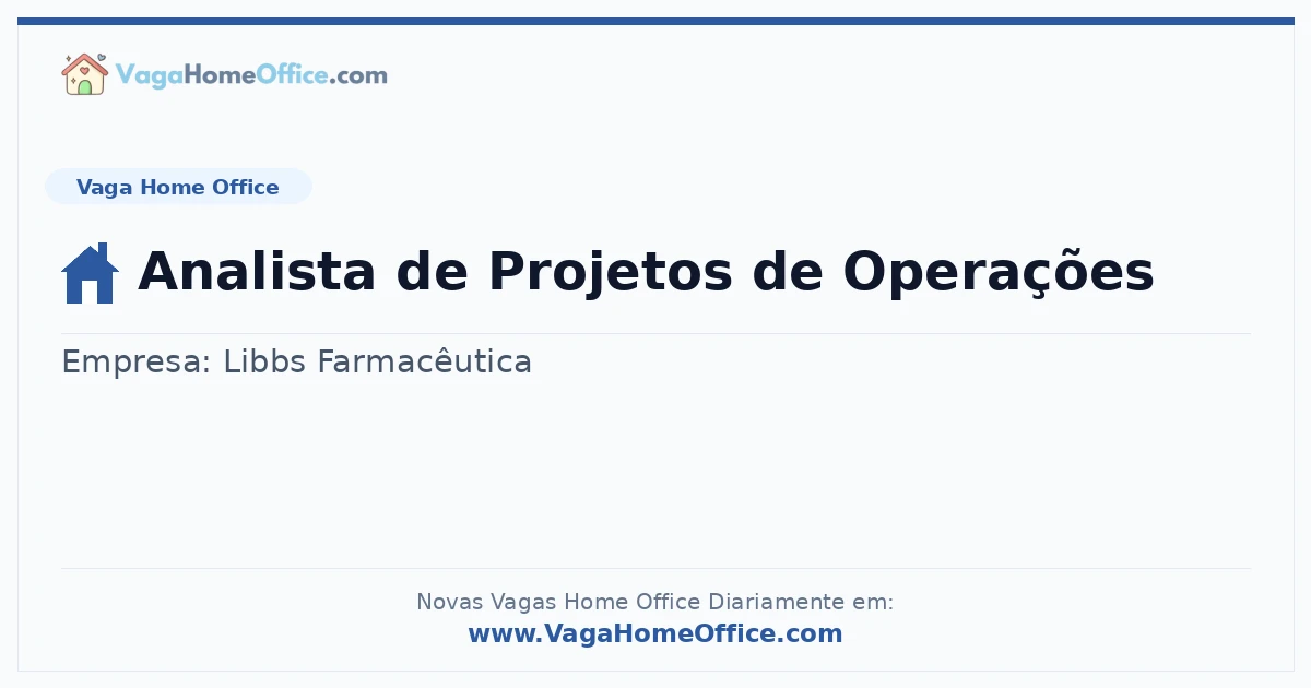 Analista de Projetos de Operações