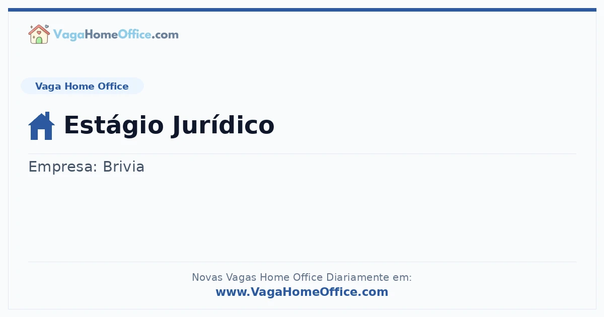 Vaga Home Office: Estágio Jurídico | Quero Home