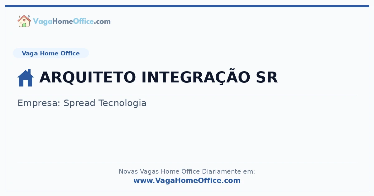 ARQUITETO INTEGRAÇÃO SR