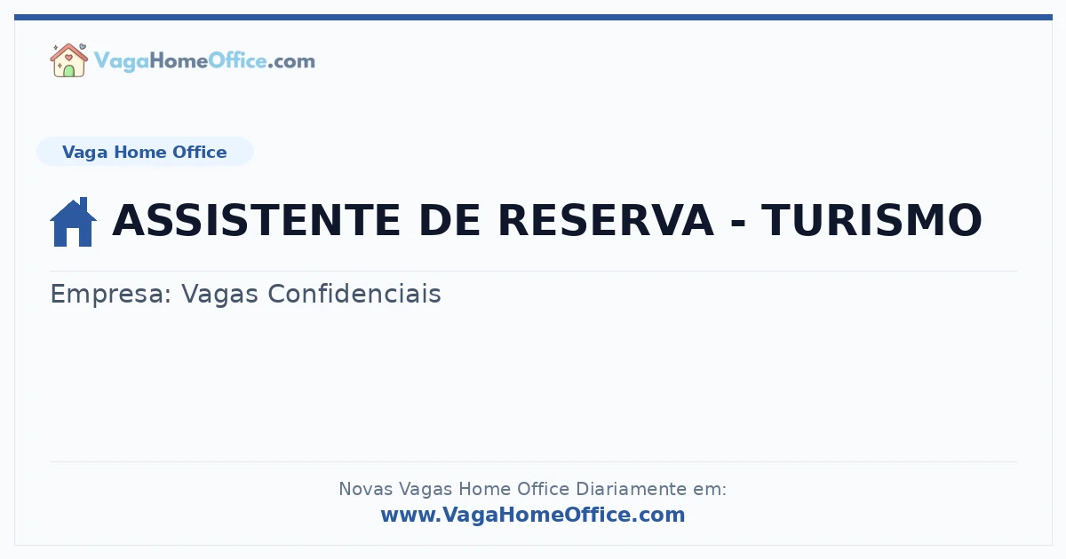ASSISTENTE DE RESERVA - TURISMO