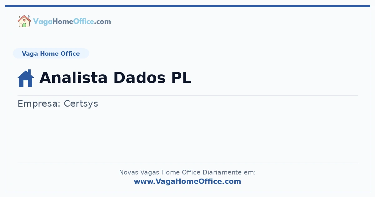 Analista Dados PL