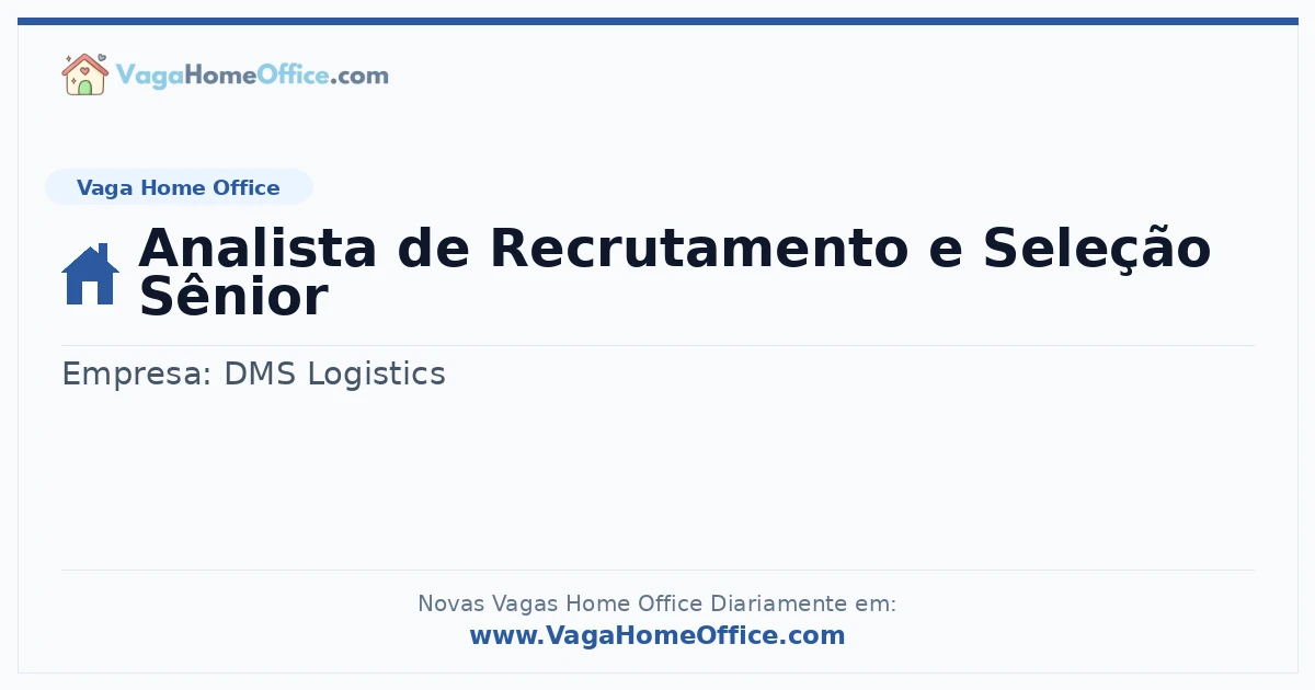 Analista de Recrutamento e Seleção Sênior