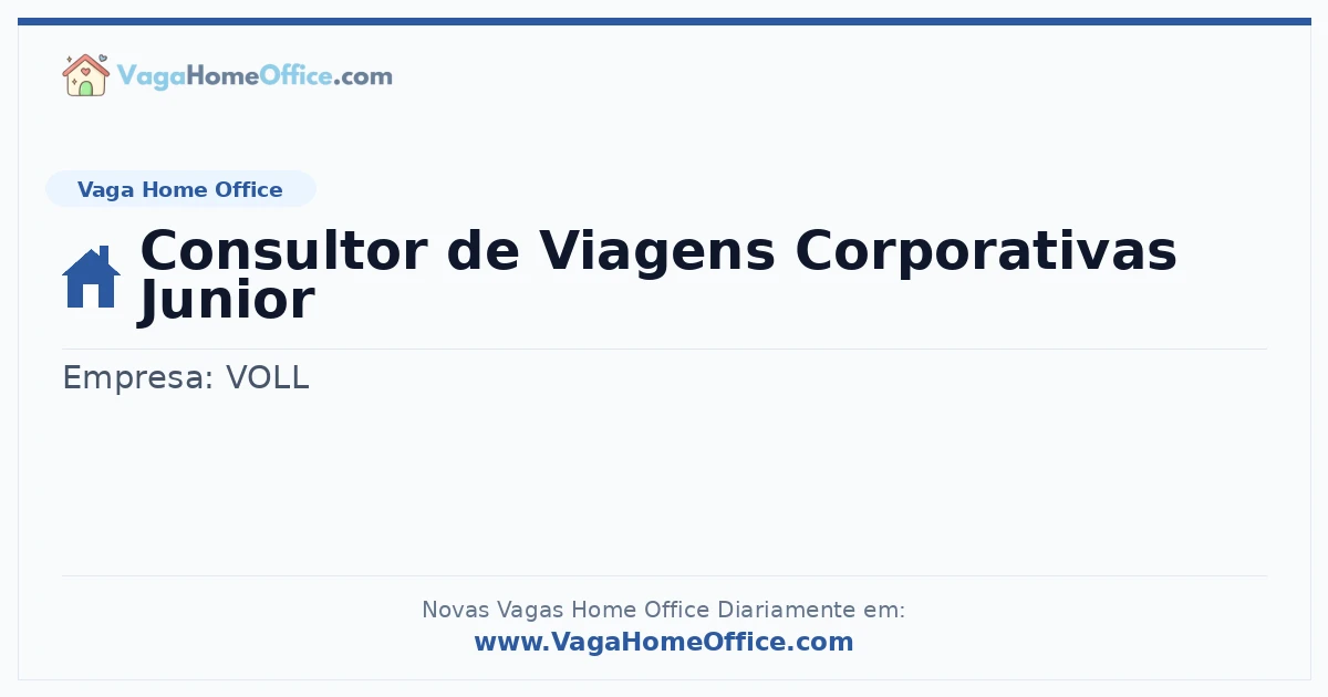 Consultor de Viagens Corporativas Junior