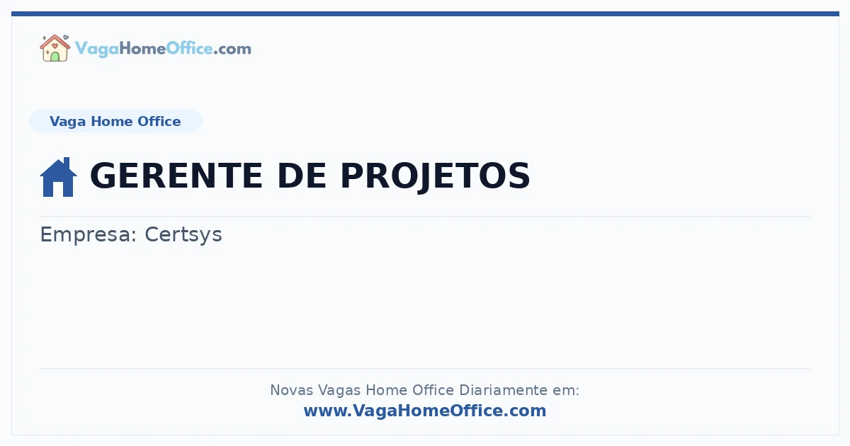 GERENTE DE PROJETOS