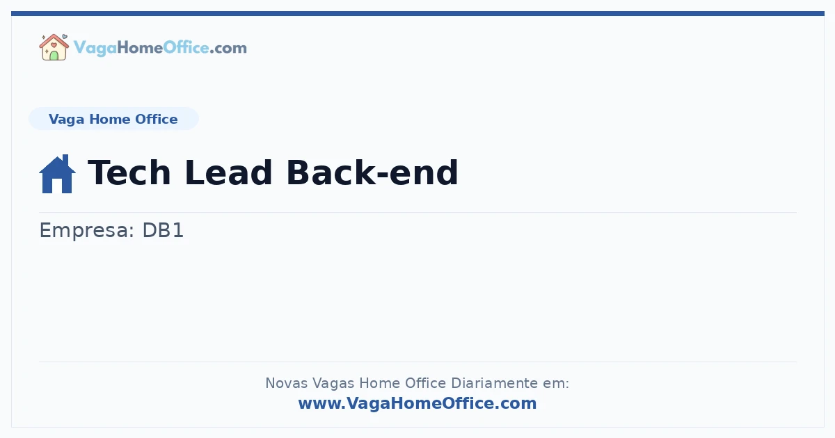 Vaga Home Office: Tech Lead Back-end | Quero Home