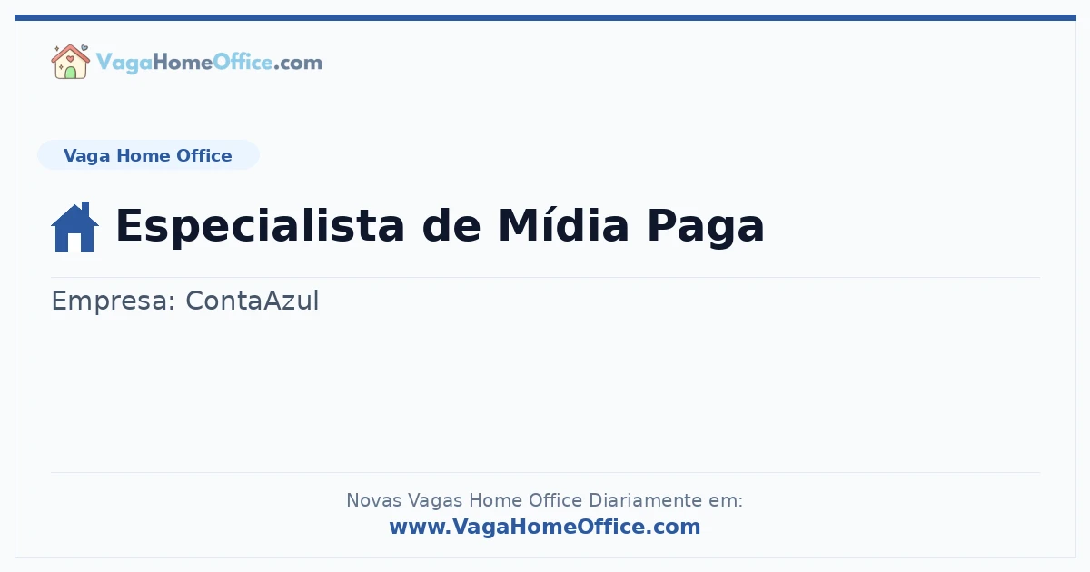 Vaga Home Office: Especialista de Mídia Paga | Quero Home