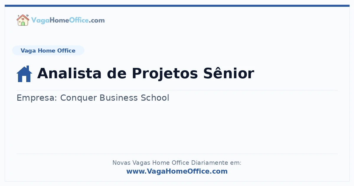 Analista de Projetos Sênior