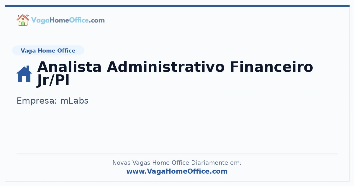 Analista Administrativo Financeiro Jr/Pl