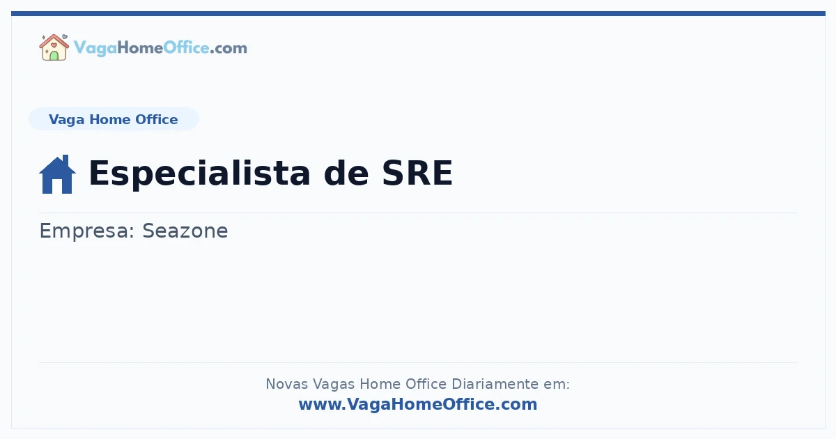 Vaga Home Office: Especialista de SRE | Quero Home